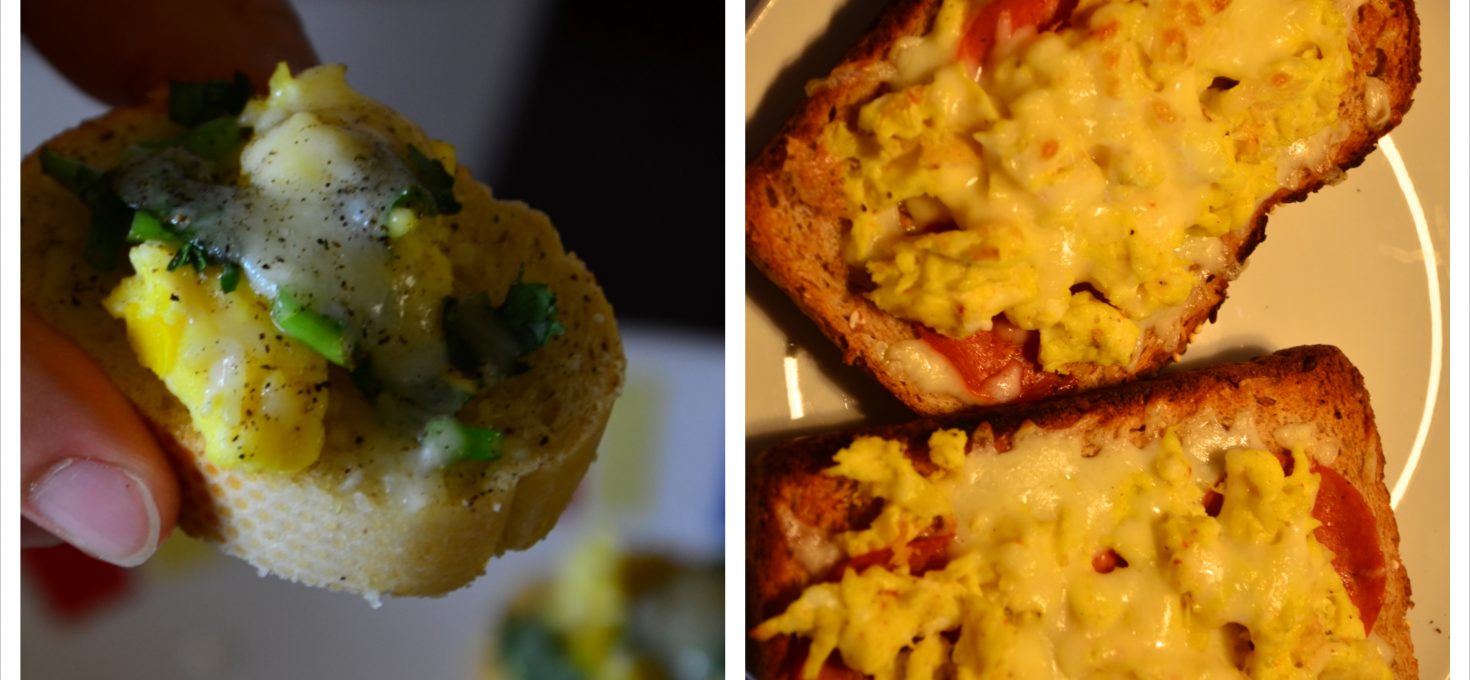 Egg Bruschetta & Pizza on bread