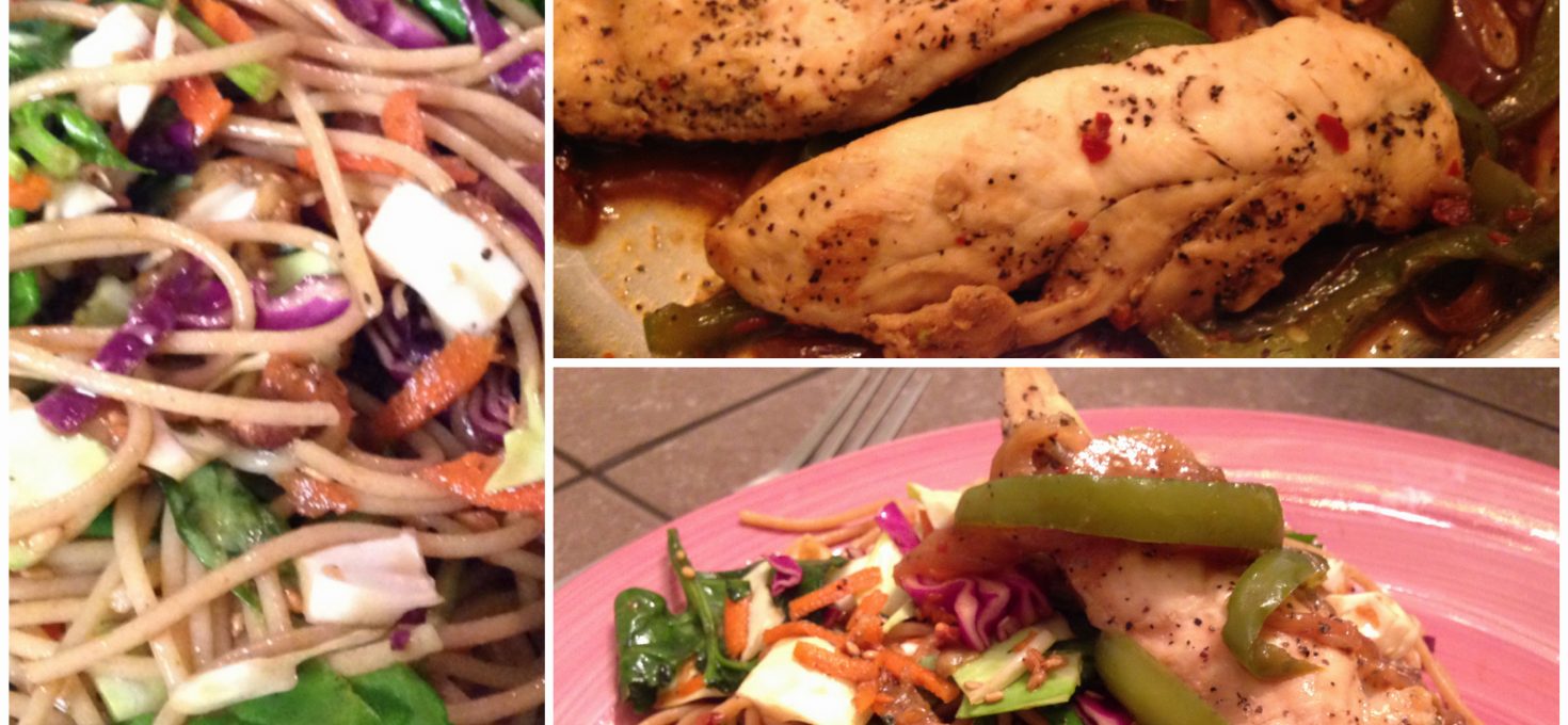 Whole Wheat Noodle Salad with Chicken Tenders