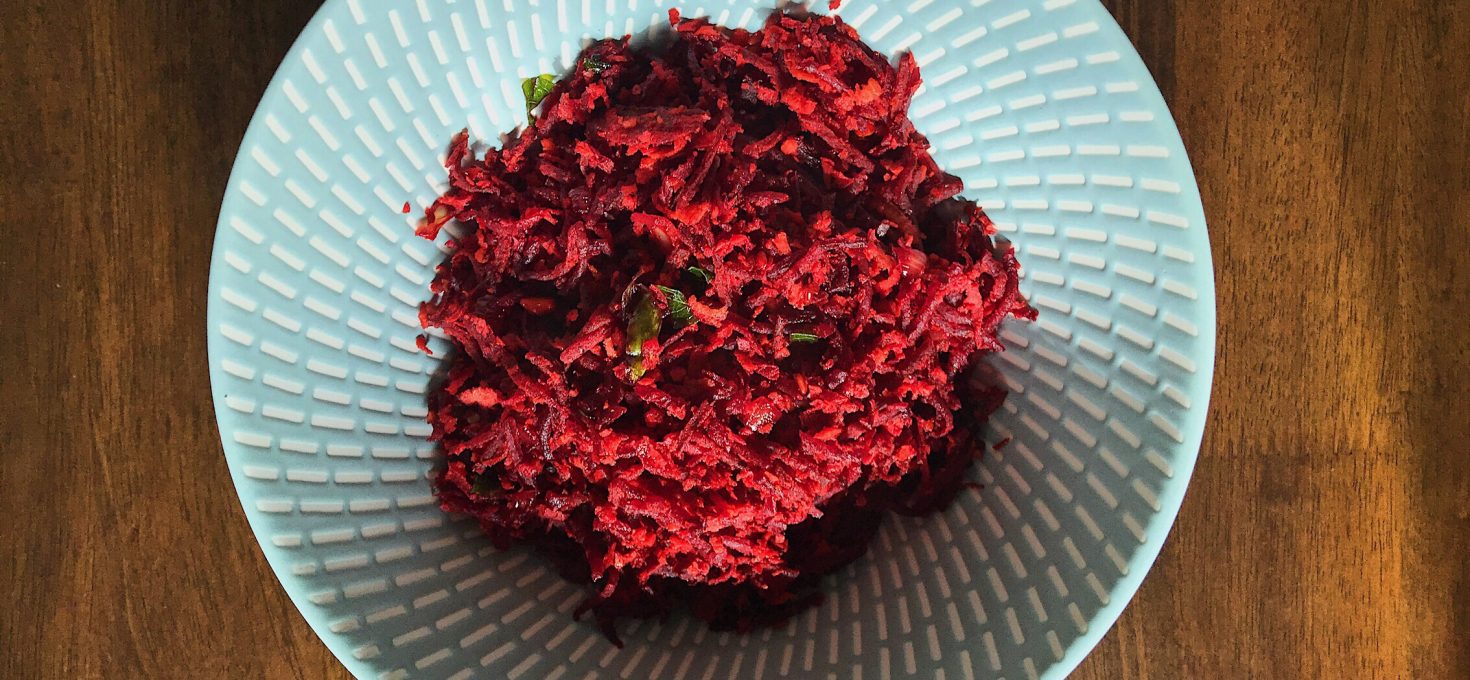 Beetroot Thoran ~ A Beetroot and Coconut stir fry
